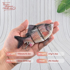 Lavello lento squame di pesce intagliate a mano molto uniche corpo Vivid realistico artificiale Hard Jointed Bait esche da pesca alla carpa - Product Image 5