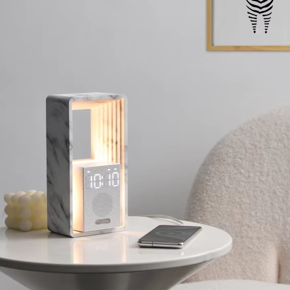 WILIT Digital Alarm Clock Sunrise Wake-Up Light 9 Sleep Aid White Noise Sounds Dimmable Touch LED Nightlight Snooze USB Powered