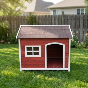 SDD008 Modern Luxury Eco-Friendly Wooden Dog <b>Pet</b> House Villa Waterproof Roof - Product Image 1