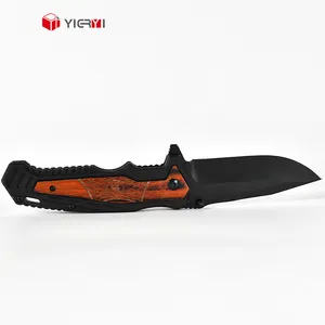 Venta al por mayor al aire libre táctico caza cuchillos supervivencia cuchillo plegable logotipo personalizado Camping cuchillo de bolsillo