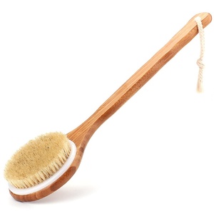 Épurateur <span class=keywords><strong>de</strong></span> bain <span class=keywords><strong>de</strong></span> brosse <span class=keywords><strong>de</strong></span> corps en bambou doux à long manche avec poils <span class=keywords><strong>de</strong></span> sanglier doux et éponge maille <span class=keywords><strong>douche</strong></span> dos épurateur nettoyant pour le corps - Product Image 5