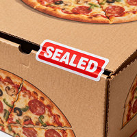 Yeniden kullanılabilir 1*3 inç kırmızı sabotaj belirgin etiket Temper geçirmez gıda teslimat Pizza kutuları konteynerler için % etiket rulosu güvenli