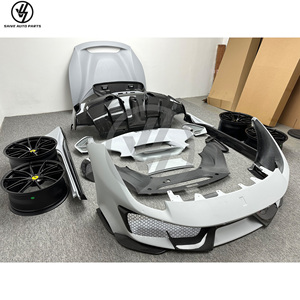 Nuevo Kit de Carrocería de Fibra de Carbono Estilo Pista, Parachoques, Capó, Alerón para 488 GTB Spider 2016-2018, Faldones Laterales Brillantes - Product Image 4