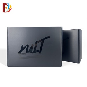 Matt Lamination Cartón corrugado Caja de papel negro personalizado Cajas de <span class=keywords><strong>compras</strong></span> de negocios - Product Image 2