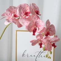 Fleur d'orchidée artificielle au toucher réel Phalaenopsis pour la décoration de la maison et des mariages, 9 têtes, fleur d'orchidée en latex au toucher réel