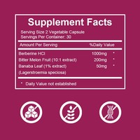 Suplemento Herbal OEM Renshengkang para Adultos, Quemagrasas, Berberina, Melón Amargo, Hoja de Banaba, Cápsulas Botánicas Potentes para Adelgazar