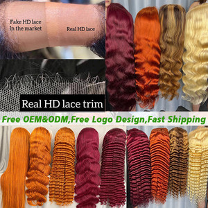 Cheveux bruts vietnamiens bouclés perruques gingembre <span class=keywords><strong>Orange</strong></span> brun couleur perruques cheveux humains avant de lacet sans colle Full HD dentelle frontale perruque pour les femmes - Product Image 4
