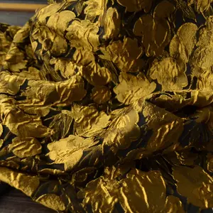 2024 Gold Brocade Fabrics Flower Brocade Jacquard Fabric Luxury Dress Material