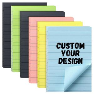Lined <b>Sticky</b> <b>Notes</b> 6 Bright Colors Large Ruled <b>Sticky</b> Colorful Super Sticking Power Memo Pads - Product Image 1