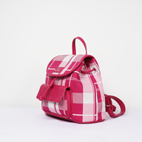 Sac à dos pour femme ODM en crochet rouge à motif géométrique, léger, élégant, portable, avec cadre interne et fermeture éclair
