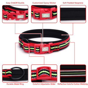 Collier pour chien en nylon rembourré de haute qualité avec rubans imprimés à libération rapide et boucle colorée - Product Image 3