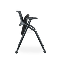 Chaise de formation pliable à dossier en maille flexible, réglable en hauteur, empilable, pour salle de réunion, bureau, conférence, école