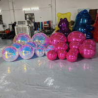 Événement scène mariage brillant miroir sphère ballon géant suspendu gonflable miroir boule décoration