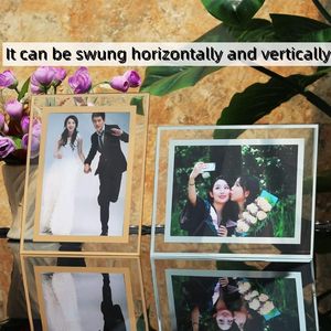Wholesale Sparkly Silver <b>Glitter</b> Crystal <b>Photo</b> <b>Frames</b> Glass Wedding for Home Family Party Use - Product Image 4