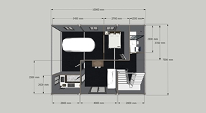 บ้านสำเร็จรูปหลังคาทรงจั่ว บ้านคอนเทนเนอร์ขนาดเล็ก บ้านแบบถอดประกอบได้ บ้านโมดูลาร์ ห้องน้ำ ห้องสุขา โรงรถ คีออสก์ หอพัก - Product Image 4
