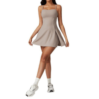Robe de pickleball pour femmes avec logo personnalisé en gros, étiquette privée OEM, jupe de sport athlétique respirante, anti-UV, en Spandex/Nylon, coupe ajustée