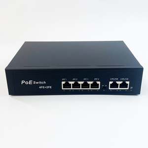 Conmutador PoE de 4 puertos 30W por puerto Presupuesto total 60W 10/100Mbps Conmutador Ethernet PoE + con enlace ascendente de 2 megabits - Product Image 1