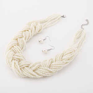Offre Spéciale 2026 – Parure <span class=keywords><strong>de</strong></span> Bijoux Multi-brins en Perles Blanches Brillantes, <span class=keywords><strong>Collier</strong></span> et Boucles d'Oreilles pour <span class=keywords><strong>Femme</strong></span>, Idéale pour Mariage, Fête et Cérémonies Formelles - Product Image 2