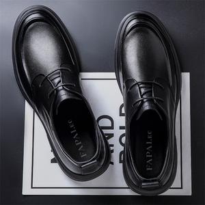 Zapatos de Vestir de Cuero Vacuno de Alta Calidad para Hombre, Estilo Ejecutivo, con Cordones, Punta Cuadrada, Ligeros, Transpirables, para Oficina y Fiestas, 2025 - Product Image 1