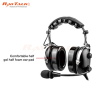 Casque d'aviation supra-auriculaire à réduction de bruit active (ANR) pour communication aérienne en hélicoptère, certifié ROHS et FCC