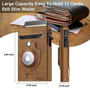 Thông minh airtag ví cho Nam Giới Slim Pop Up Thẻ Ví với airtag chủ RFID PU da trifold Mens Ví với tiền mặt dây đeo - Product Image 5