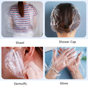 Warna rambut sekali pakai kustom 4 potong alat toko tukang cukur syal perawatan minyak topi mandi penutup telinga sarung tangan kain - Product Image 6