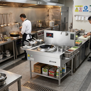 Cocina <span class=keywords><strong>de</strong></span> Inducción Industrial <span class=keywords><strong>de</strong></span> Gran Capacidad <span class=keywords><strong>de</strong></span> 8-30KW, 400-1000mm, <span class=keywords><strong>Estufa</strong></span> Eléctrica Comercial para Cantina, Restaurante y Cocina - Product Image 4