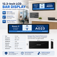 Pantalla LCD de 12.3 Pulgadas, 600cd/m2, WiFi, USB, para Publicidad Multimedia en Ascensores, Ultra Ancha y Estirada