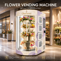 Distributeur automatique de fleurs intelligent Ouruoxi, 18 bouquets, écran tactile en libre-service, conservation à froid et à humidité contrôlée