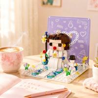 Ensemble de blocs de construction de scène de mariage romantique, 223 pièces, modèle de mariage mariée et marié, jouet de décoration créatif, cadeau pour filles et couples