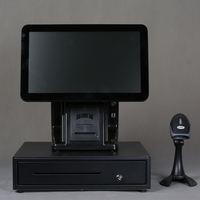 Système complet Point de vente système de Point de vente tactile tout-en-un Windows Pos avec affichage client LED