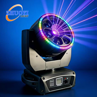 7er-Set 40W Bee-Eye LED RGBW + Laser + LED-Ring 3-in-1 DMX512 Aluminiumlegierung Dimmbarer Moving Head Bühnenstrahler für Hochzeiten und Studios
