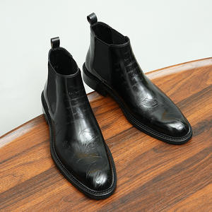 Chaussures Oxford pour hommes en cuir véritable à bout carré, style coréen, formelles, faites à la main, antidérapantes, respirantes et légères - Product Image 1