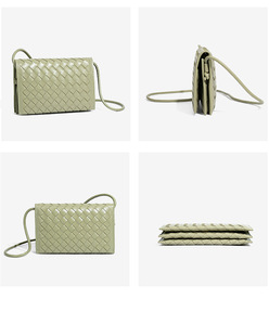 Guangzhou Handmade woven crossbody bag PU polyester braided <b>purse</b> <b>Small</b> square fashion bag Flap closure coin <b>purse</b> - Product Image 5