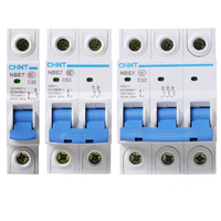 Interruptor Automático Miniatura (MCB) CHINT NBE7, Capacidad de Ruptura de 6kA, 1P/2P/3P/4P, Tipo C, 63A, PA66, Certificado CE, Nueva Serie Kunlun