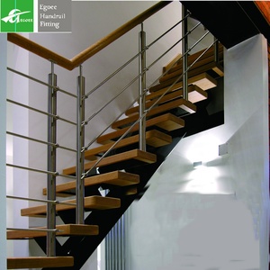 Barandilla Moderna de Acero Inoxidable SS304 con Diseño de Rejilla de Vidrio para Escaleras y Terrazas, Certificación ISO-9001, <span class=keywords><strong>Precio</strong></span> Competitivo por Metro - Product Image 1