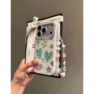 Adatto per <span class=keywords><strong>iPhone</strong></span> 17: Nuovo Modello <span class=keywords><strong>di</strong></span> Lusso Antiurto con Sfondo Bianco e Stelle Glitterate Colorate Intagliate - Edizione Speciale - Product Image 5