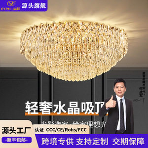 Crystal <b>Ceiling</b> <b>Light</b> LED 2026 New Style Living Room Bedroom Lighting Elegant Chandelier Flush Mount - Product Image 4