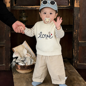 Gilet en acrylique pour garçon, nouveau style printemps, tendance streetwear, tenue d'automne pour bébé, vêtement d'extérieur élégant, polyvalent pour nourrisson - Product Image 2