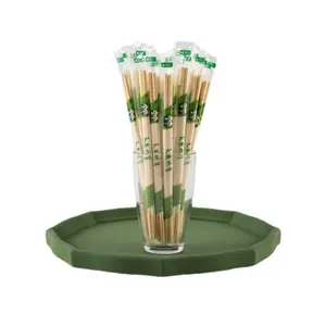 China Hunan Export Bulk Disposable Bamboo Round Chopsticks Durable with Custom Logo for Restaurant Takeaway Chopstick