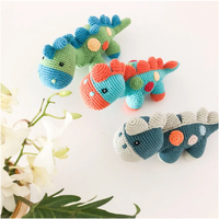 2025 nouveau Design main Crochet Dragon jouet pour bébés tricoté dinosaure compagnon couette PP coton remplissage en Polyester