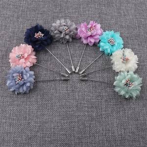 Broche pequeño de flor de pecho de moda de gama alta, fabricante creativo de estambre de doble color, broche de tela de hilo hecho a mano de múltiples hojas - Product Image 2