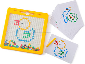 Juguetes intelectuales de educación temprana para bebés, pluma de magnetismo de plástico, tablero de dibujo, cuentas de magnetismo de colores, tablero de dibujo de aprendizaje - Product Image 5