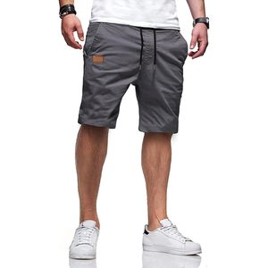 2025 hommes décontracté coton sergé robe Shorts taille élastique Bermudashorts plaine teint tissé tricoté Logo décoré Golf Shorts - Product Image 4