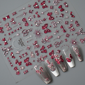 Fournitures pour ongles Autocollants pour ongles en fleurs colorées 3D/5D français personnalisés en plastique PET Embossés adhésifs DIY Vernis à ongles <span class=keywords><strong>Manucure</strong></span> - Product Image 6