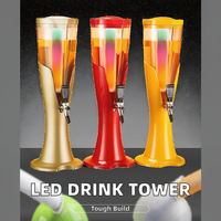 Distributeur de Boissons Portable Automatique 3L Personnalisé en Gros avec Lumières LED, Tour à Jus, Bière, Vin et Tube à Glace en Plastique