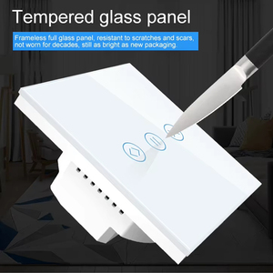 Interrupteur intelligent Wi-Fi pour rideaux LangYeao en verre trempé, 400W, compatible Alexa Google Home, mode minuterie et scénario, 4 couleurs - Product Image 4
