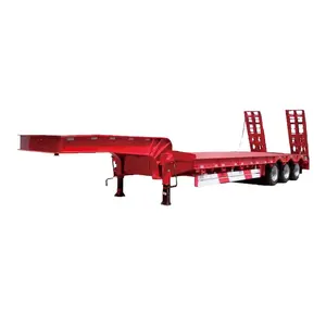 low price 3 axle low bed truck trailer 100 ton for sale