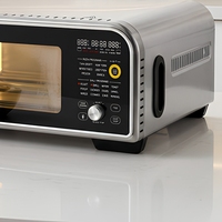 18L Digitaler Elektrischer Pizzaofen 400°C Edelstahl Tisch-Toasterofen Konvektionsgrill Bräter für Heimküche