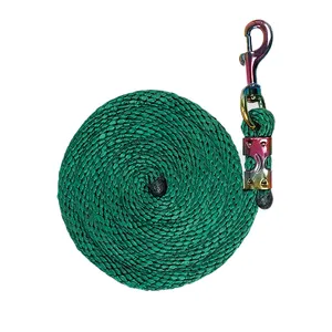 Migliore vendita fornitore di attrezzature per cavalli in piombo di cavallo Logo personalizzato materiale PP morbido in poliestere corda di piombo - Product Image 1